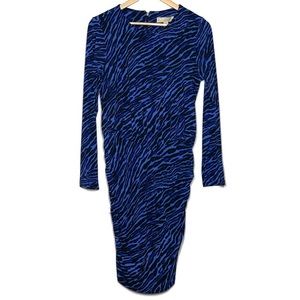 Michael Kors Bodycon Zebra Print Midi Dress